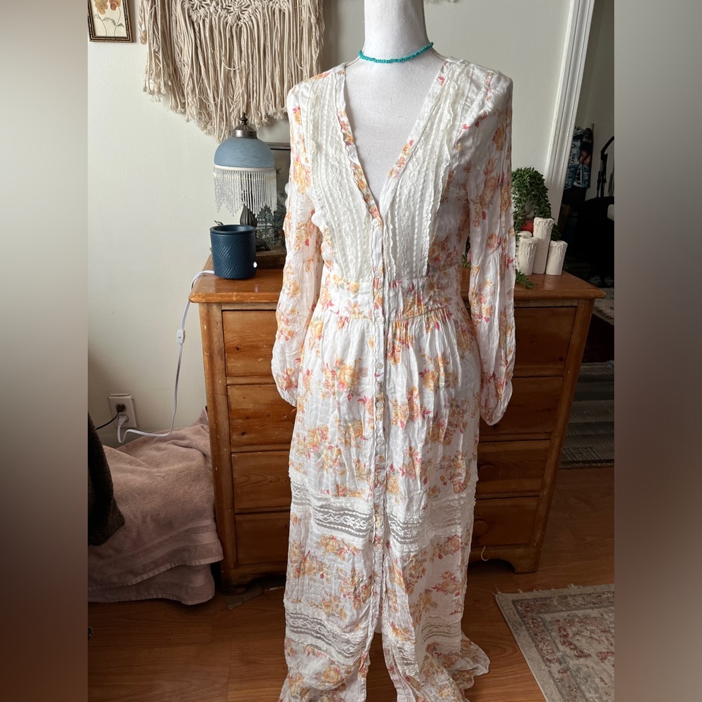 Coco and Jamison cream floral maxi dress